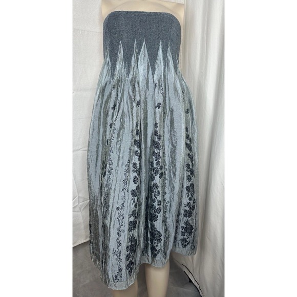 Anthropologie Dresses & Skirts - Lapis Sz OS Gray Black Embellished Sequin Floral Tube Midi Dress Fairy Boho